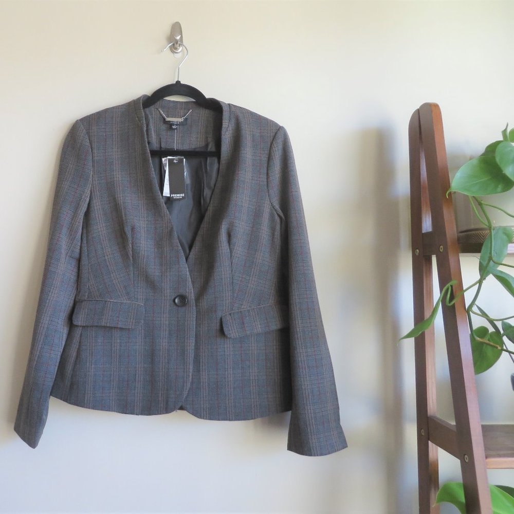 Fall Plaid Blazer, Single Button